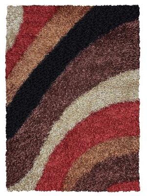 Rizzy Home Kempton Multi-colored Curve Stripe Hand-tufted Shag Rug