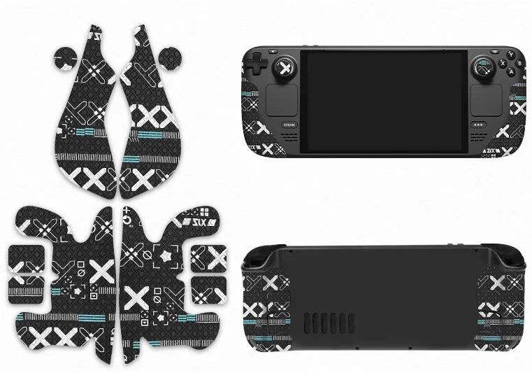 INF Steam Deck Skin - Schwarze Handgriff-Edition mit Aufdruck