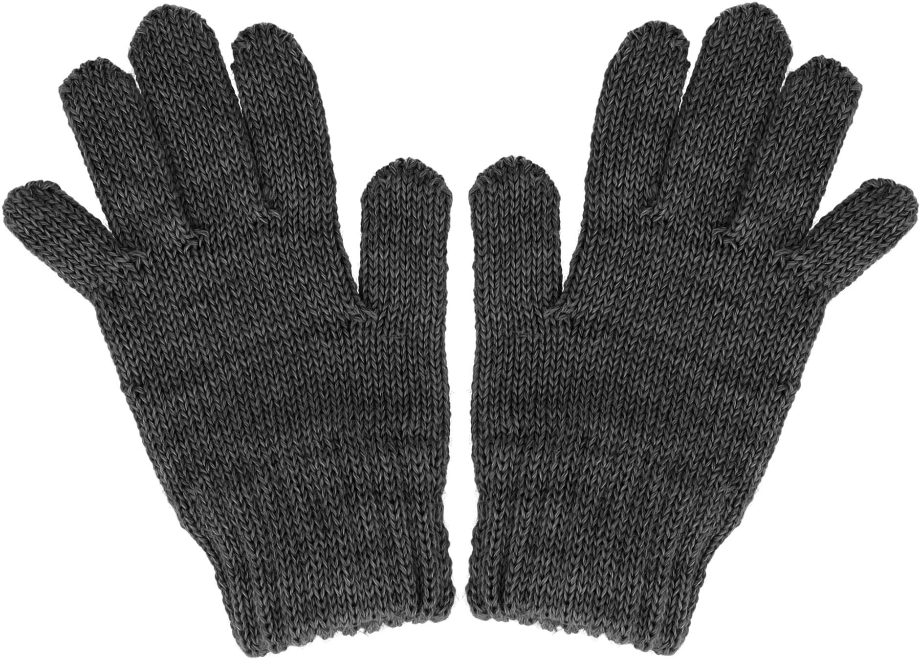 Strickhandschuhe MAXIMO, Jungen, Gr. 2, grau (carbon, meliert), Strick, Wolle, meliert, unifarben, Handschuhe Strickhandschuhe, Fingerhandschuhe, Wolle, wärmend, atmungsaktiv, basic, bequem carbon, meliert 2