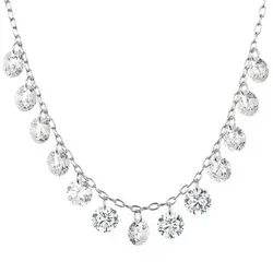 DIAMONIQUE® Collier = 11,70ct Brillantschliff Silber rhodiniert