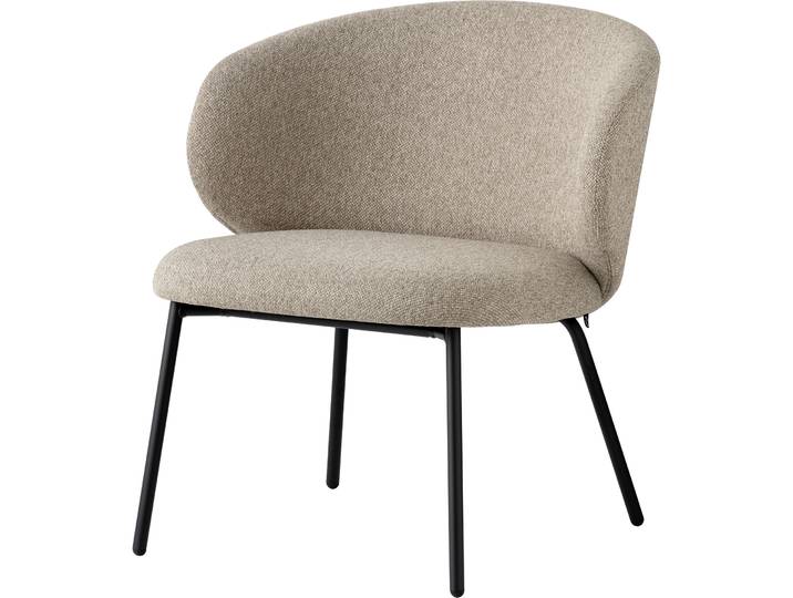 CONNUBIA Moderner Sessel Tuka Stoff Beige, Schwarz B 69 cm T 71 cm H 72 cm - Material: Polyester Stoff, Metall - Sessel