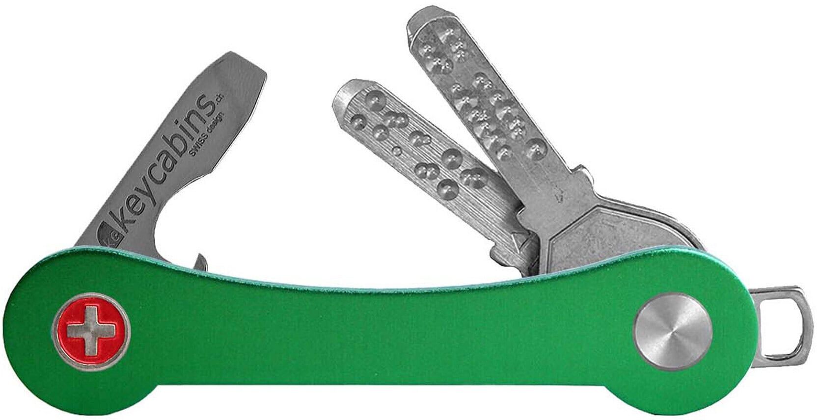 Schlüsselanhänger KEYCABINS "Aluminium", Damen, grün, Basic, Schlüsselanhänger Schlüsselanhänger, SWISS made