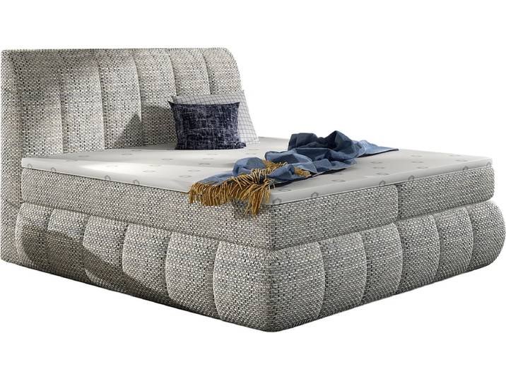 Boxspringbett ELTAP VINCENZO hellgrau 160x200cm halbfest