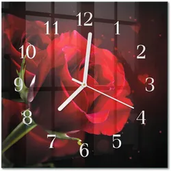 WANDUHR aus Glas 30x30 cm - Rosen