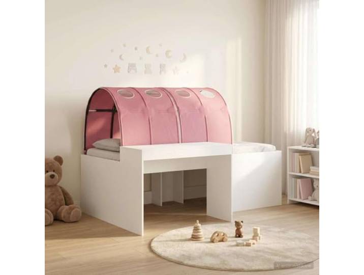 RJPLMFV Bett mit 3 Teilen, Weiß und Rosa, Holz Lattenrost inklusive, modernes Design, leicht zu reinigen, für modernes Schlafzimmer