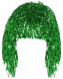 Uplift Picks Shiny Metallic Foil Party Wig For Costumes Cosplay And Masquerades green