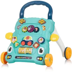 Chipolino Lauflernwagen lustige Tiere Musik Lichter Motorik Zahnräder Tasten blau