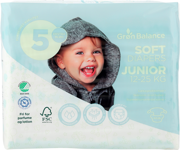 Grøn Balance Windeln Junior 12-25kg 44 Stück - 44 Stück