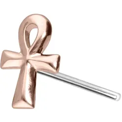 14 Karat Gold Aufsatz mit Titan Push Pin ÄGYPTISCHES KREUZ