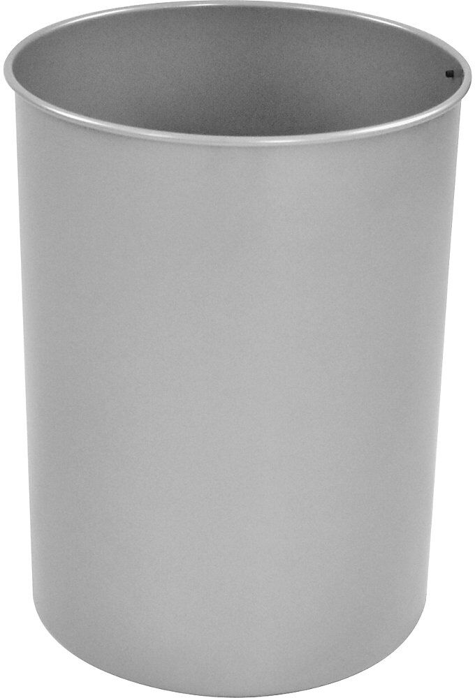 kaiserkraft Papierkorb, Stahl, rund, Volumen 30 l, HxØ 470 x 335 mm, Aluminium