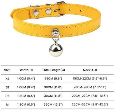 Inspired Finds RainbowPaws Adjustable Safety Cat Collar With Bell For Kittens & Small Pets gold m