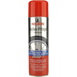 Nigrin Gummipflege 74075, Reifen-Pflege, Aktivschaum, für seidenmatte Optik, 500ml