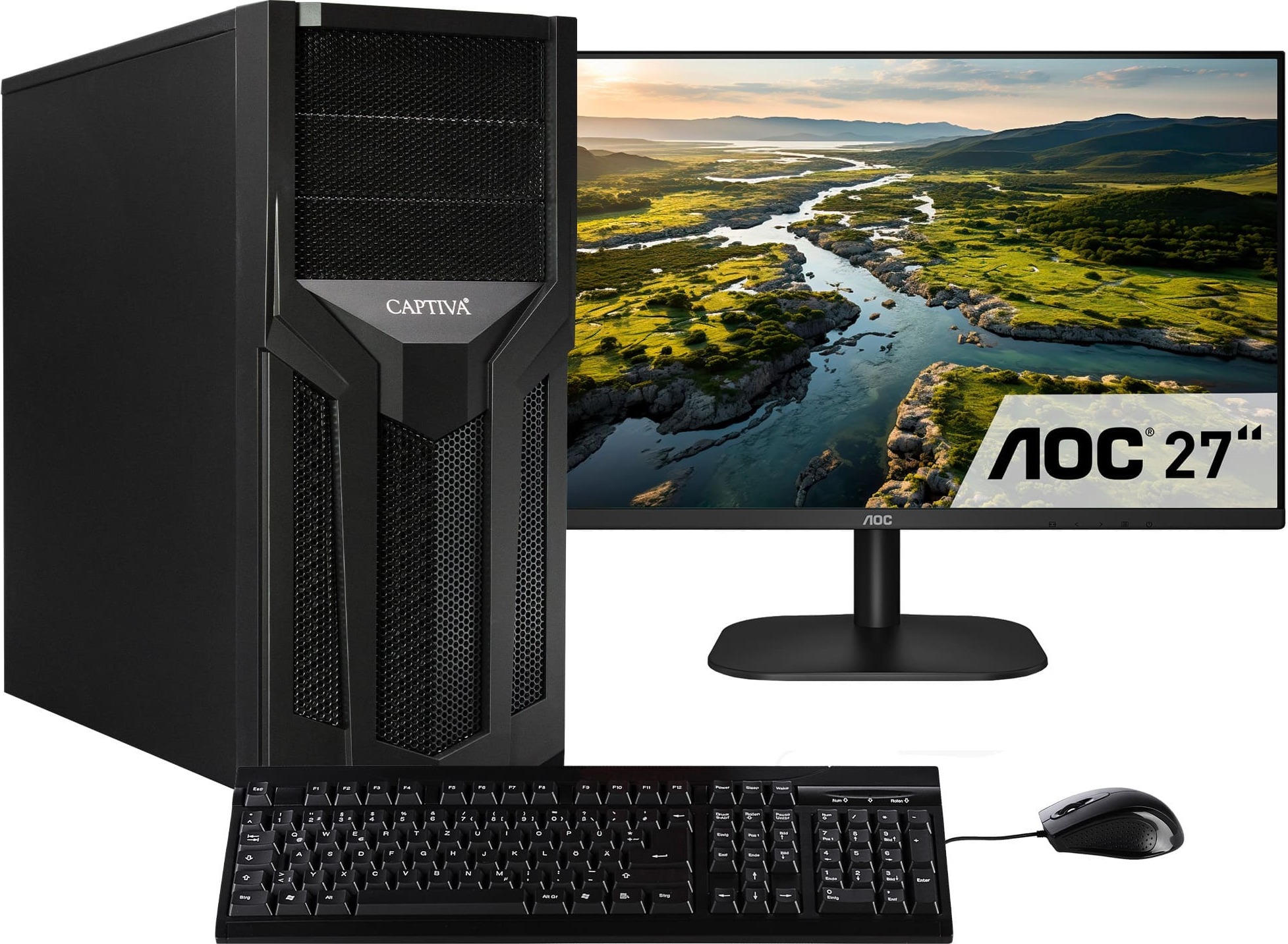 CAPTIVA Workstation I75-754 TFT Bundle, 2,1 GHz, Intel Core i7, i7-12700, 32 GB, 1 TB, DVD-RW