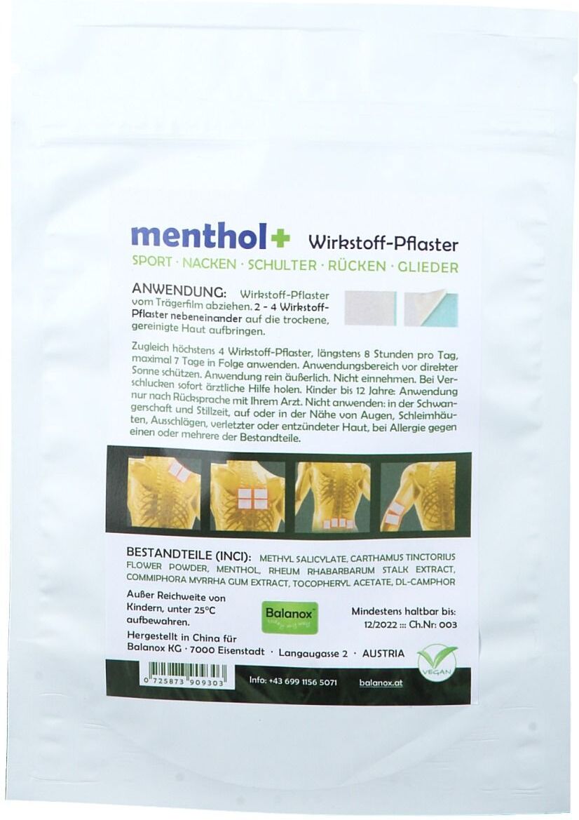 Balanox Menthol+ Wirkst.pfl 30 St Pflaster