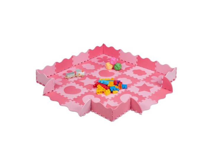 Relaxdays 52-tlg. Puzzlematte mit Rand und Motiven