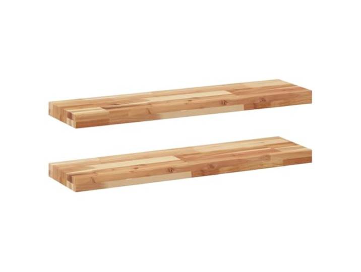 QINXIXINAIXI Schweberegale 2 STK. 100x20x4 cm Massivholz Akazie Ölbehandelt Wandboard aus Akazienholz, ölbehandelt, ohne Schrauben und Halterungen