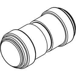 HSK Ersatzteile Knopfgriff mit Inlay, lang - lang, Schwarz-matt, E100140-52-68 E100140-52-68