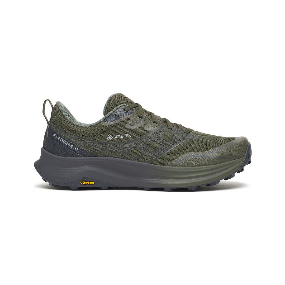 Saucony Peregrine 16 GTX Men's fatigue/ebony (1005) 49 S101530-1005-49-MEDIUM
