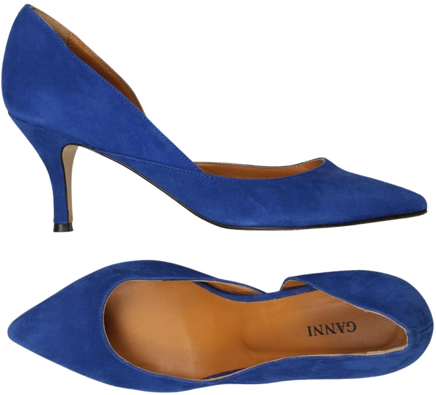 Ganni Damen Pumps, Blau, Gr. EU 40, Leder - Second Hand