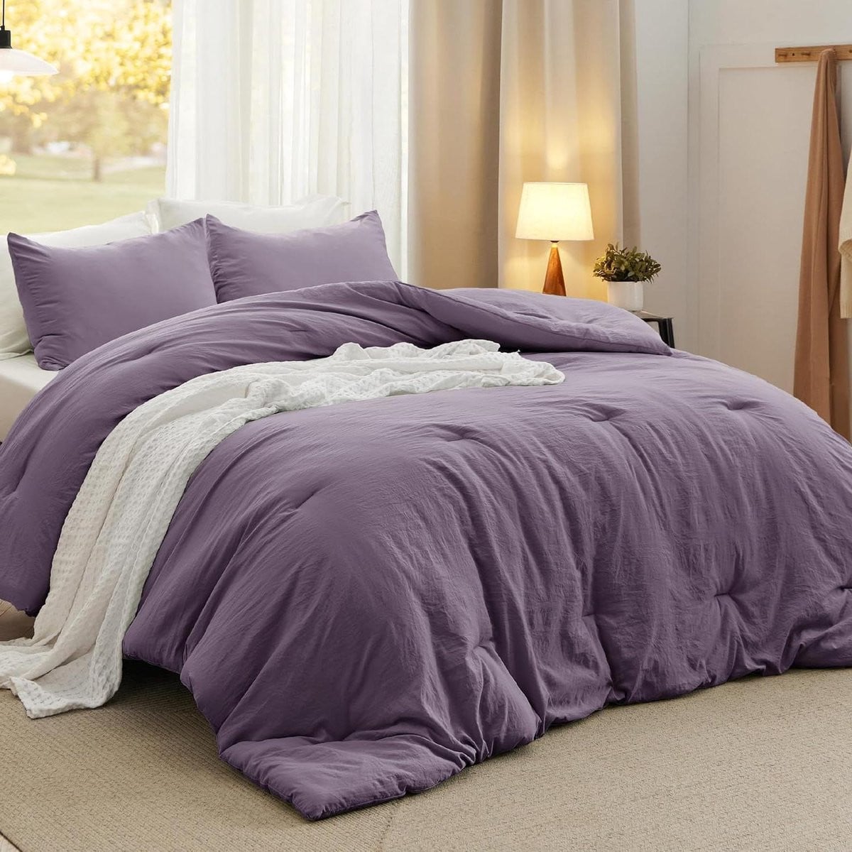 Dekbedset Grijsachtig Paars 173 x 223 cm