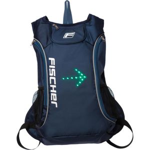 Fischer-MTS Rucksack 50397, mit Blinkfunktion, 40 cm, mit Laptopfach, blau, Polyester, wasserabweisend, 16 Liter