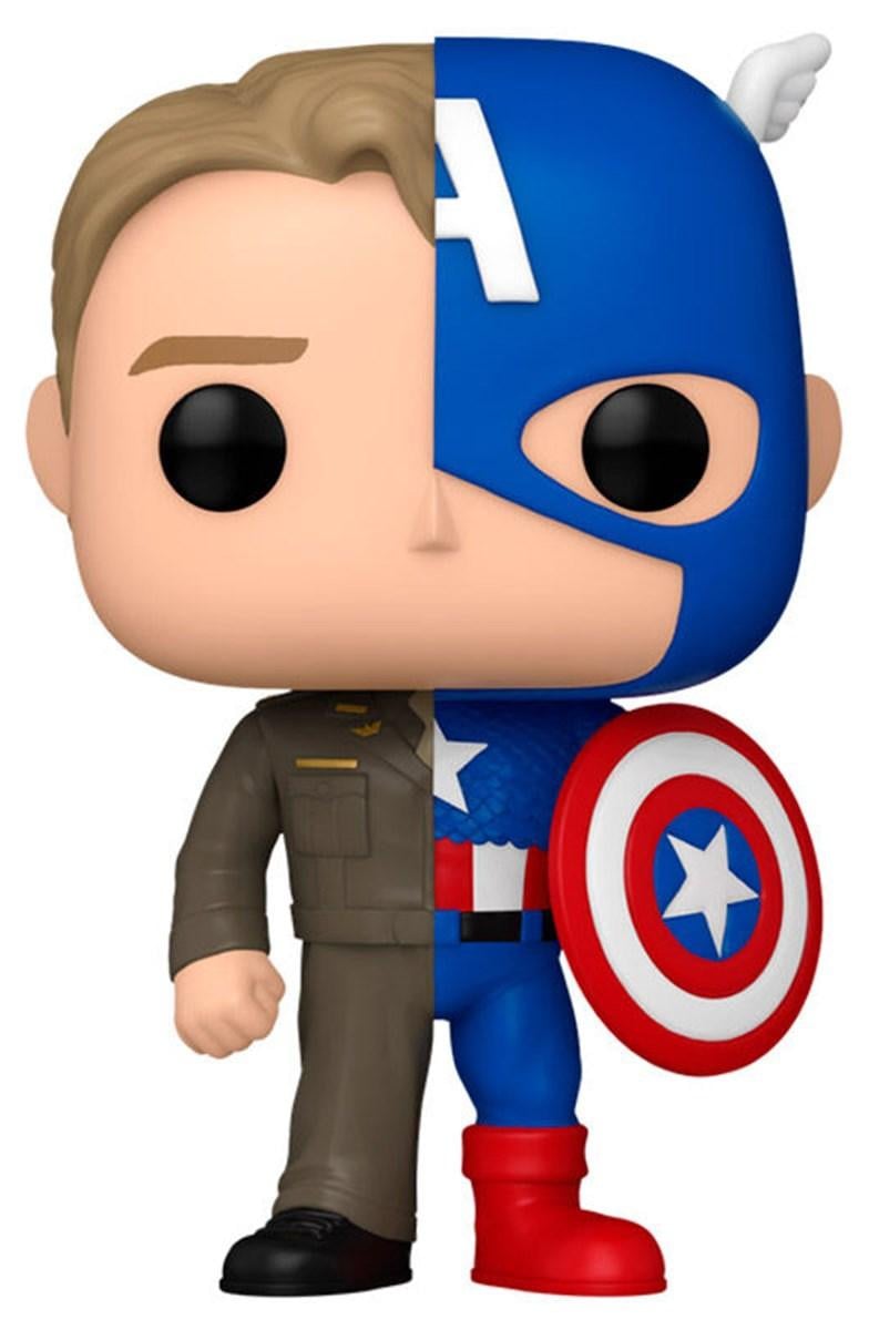 Funko Marvel POP! Vinyl Figuur - Split Captain America/Steve Rogers, 9 cm
