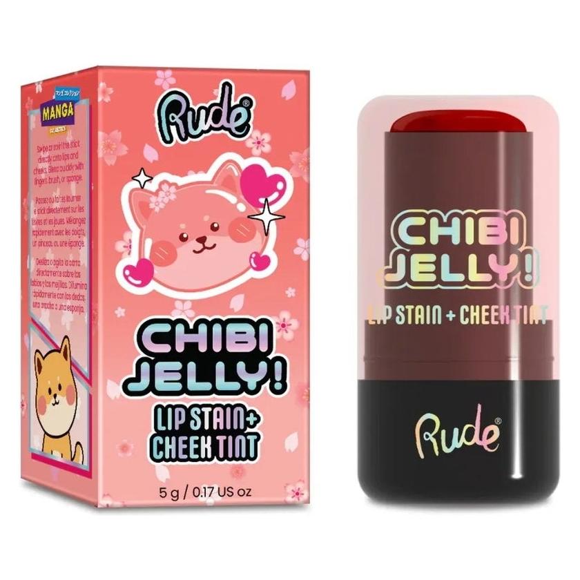 Rude Cosmetics Chibi Jelly, Lippen- und Wangenbalsam 2-in-1, Momo, 5 g (Lippenbalsam) (74847648)