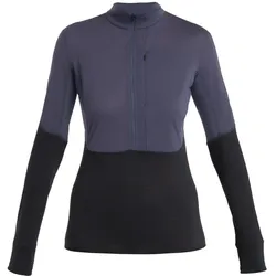 Icebreaker W 200 Realfleece Descender LS Half Zip M GRAPHITE/BLACK/CB