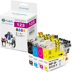 4 G&G XL-Druckerpatronen kompatibel mit Brother LC-123VALBP