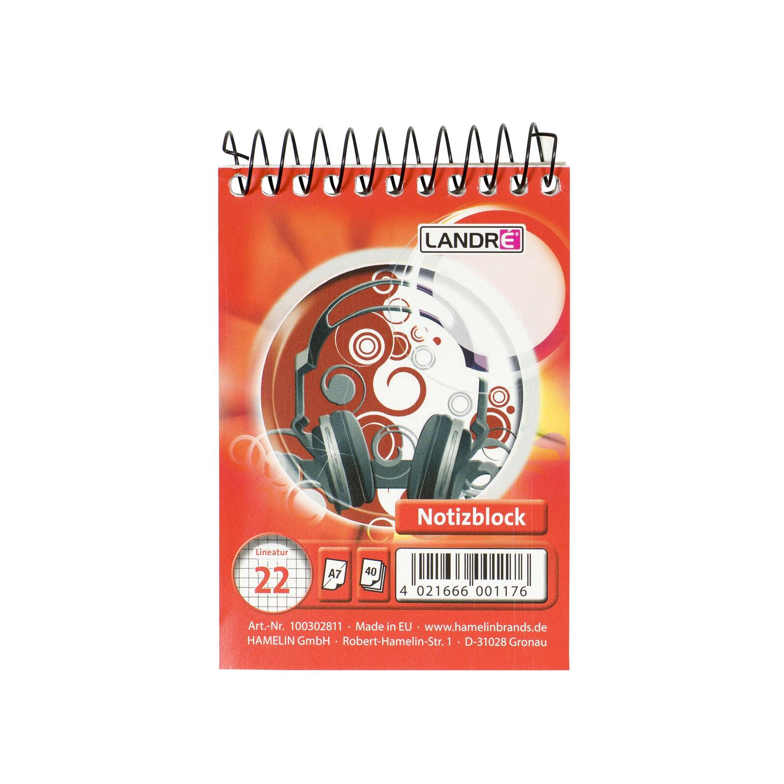 LANDRÉ® Notizblock DIN A7 kariert 100302811