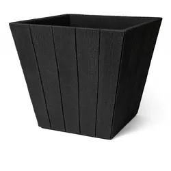 POWERTEC GARDEN Holzoptik-Pflanzkübel "Wood" - Anthrazit