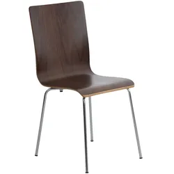 CLP Besucherstuhl Pepe I Ergonomisch Geformter Lehnstuhl Mit Holzsitz I Stabiles Metallgestell I Komfort Und Stil Mit Robuster Konstruktion