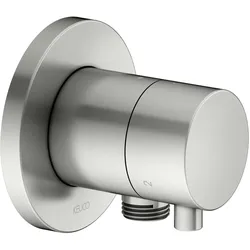 KEUCO IXMO Umstellventil UP 3 Verbraucher, Schlauchanschluss mit Comfort Griff, ohne Absperrung, Rosette rund, 59548061101, Farbe: Edelstahl-finish