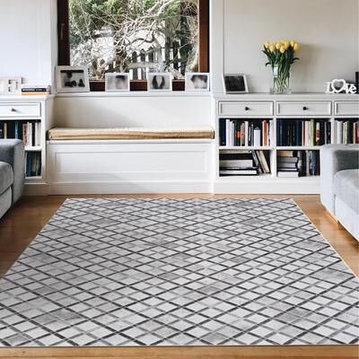 Dream Decor Rugs Steppe Artelium Gray Black Geometric Area Rug