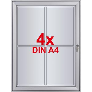 Showdown-Displays Schaukasten S-Linie, außen, 4 x A4 (A2), magnetisch, extraflach, abschließbar