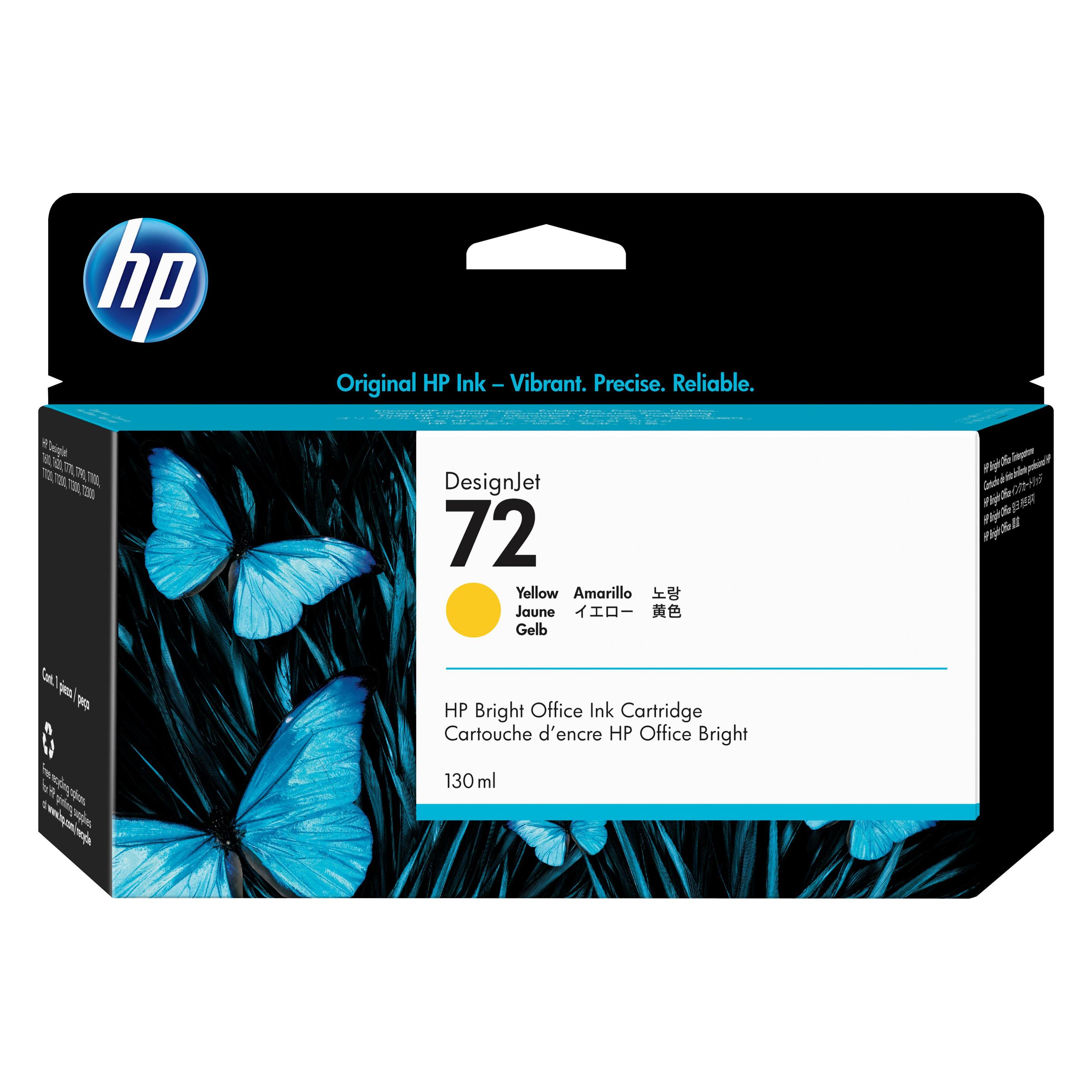 HP 72 Yellow DesignJet Ink Cartridge (C9373A)