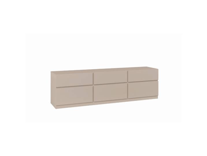 Mid.you Lowboard, Taupe, 3 Schublade(n) Schubladen, 179.9x52.3x40 cm, stehend, Wohnzimmer, Wohnwände, Lowboards, Lowboards stehend
