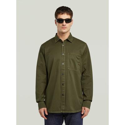 Langarmshirt G-STAR "Regular One Pocket Shirt", Herren, Gr. S, grün (wren gd), Obermaterial: 100% Baumwolle, Shirts Langarmshirt