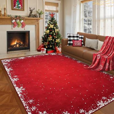 Garvee Christmas Snowflake Festival Decor Area Rug