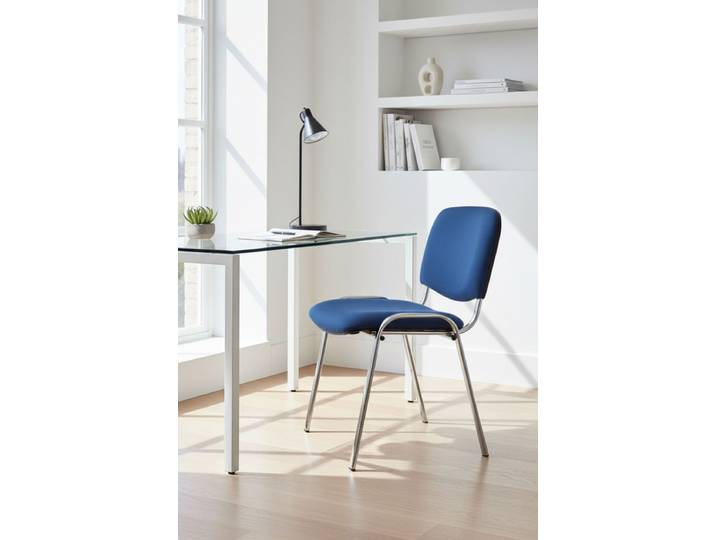 4er Set Chrome Ofis Stühle - Blau