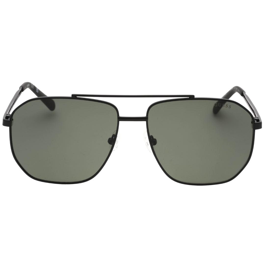 Guess Groene Lens Matte Zwarte Zonnebril