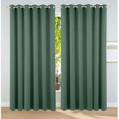 Verdunkelungsvorhang OTTO HOME "Solana" Gr. 8, grün, B:280cm H:245cm, Polyester, Polyester, Gardinen, Vorhang, Gardine, Breite 280 cm, verdunkelnd, einfarbig, Raumteiler