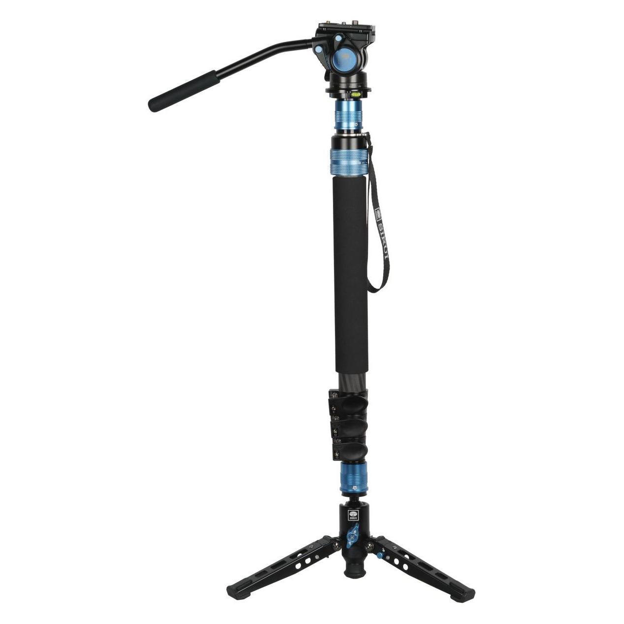 Sirui P-424FS + VA5 Carbon Einbeinstativ 168 cm mit Standspinne + Videoneiger (Carbon, Metall) (780455)