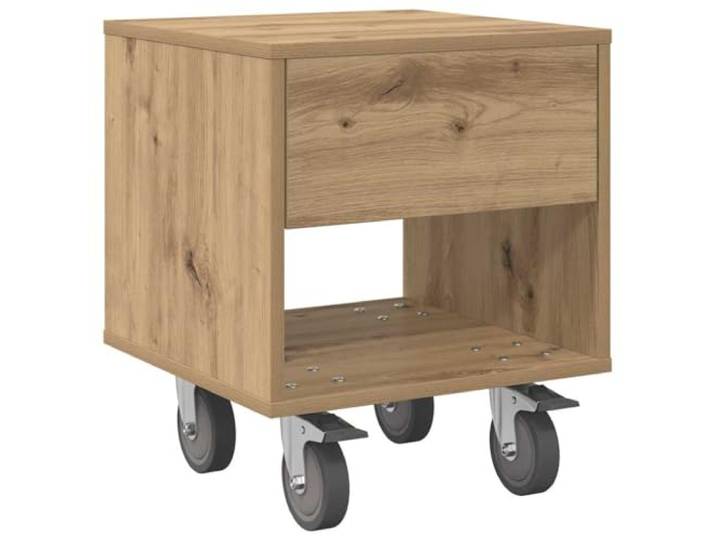 KGFHERENB Nachttisch Artisan-Eiche 40,5 x 40 x 48 cm Holzwerkstoff Kompakter Beistelltisch in Holzoptik für Schlafzimmer und Wohnzimmer mit geräumigen Fächern für zeitgemäße Ordnung.
