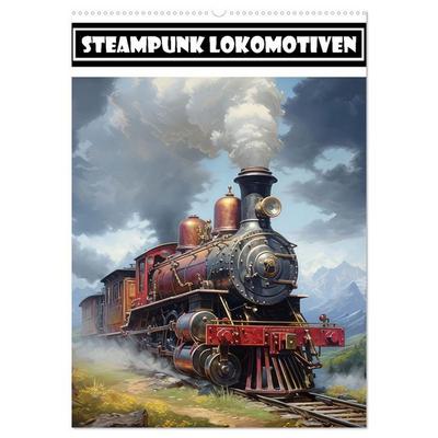 Steampunk Lokomotiven (Wandkalender 2026 DIN A2 hoch), CALVENDO Monatskalender