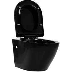 Helloshop26 - Wandhängendes WC ohne Spülrand Keramikbecken schwarz 02_0003588