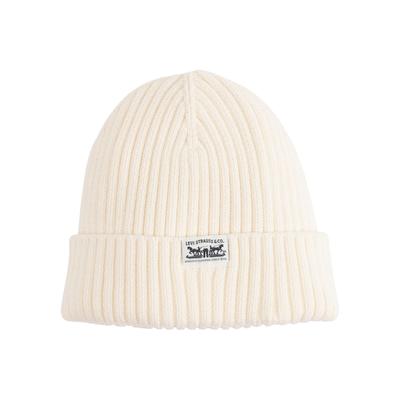 Strickmütze LEVI'S "SUNSET BEANIE", Herren, beige (egret), Baumwolle, Mützen Strickmütze