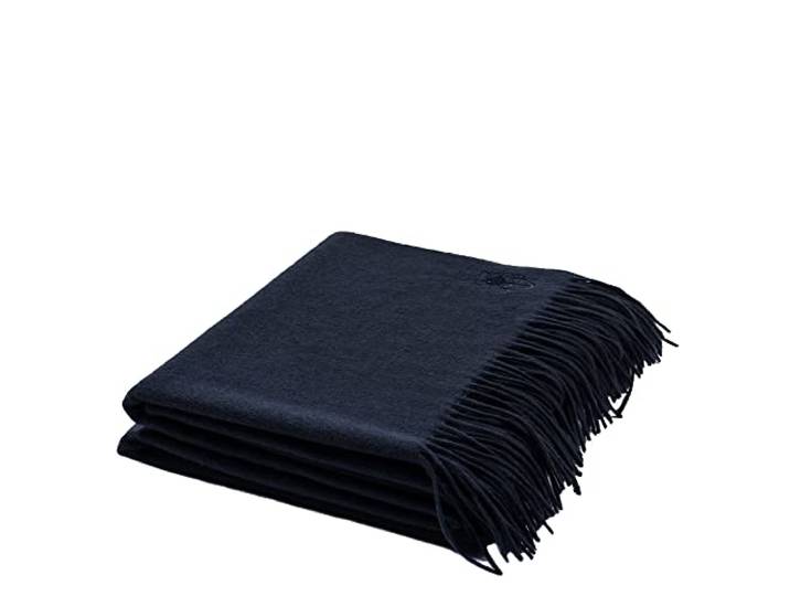 'zoeppritz since 1828' Cashmere Decke aus 100% Kaschmir - unifarben mit Fransen - 130x180 cm - 590 Navy - von ’zoeppritz since 1828`, 540725-590-130x180, 130x180cm