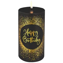 Uyuni LED Stumpenkerze 7,8x15cm Birthday Candle black