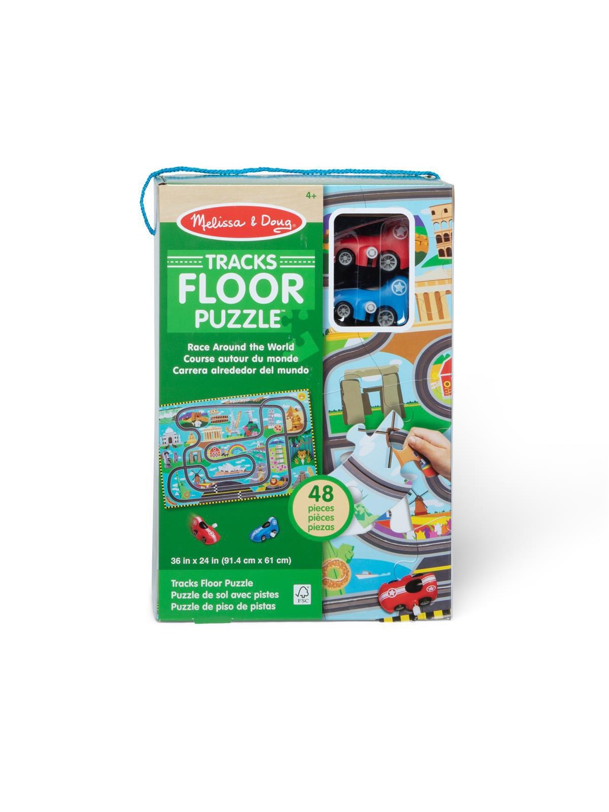 Melissa & Doug Floor Puzzle & Play Set Race Track 2D Puzzles